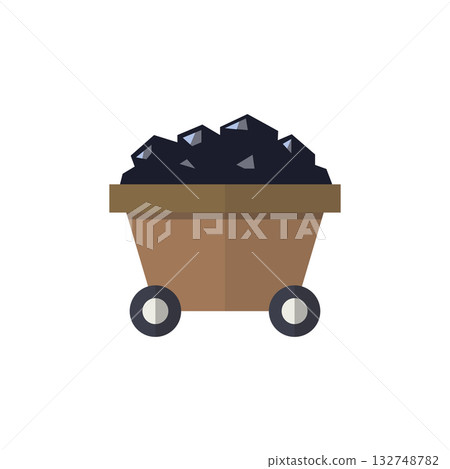 Coal trolley graphic design. Icon design. Coal trolley graphic design. Icon design. 132748782