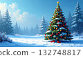Christmas tree on a blue background 132748817