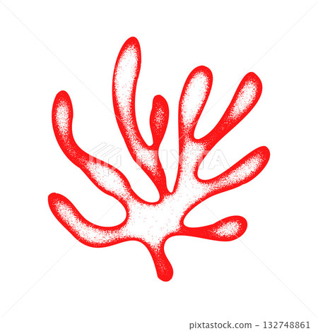 Red coral branch with textured gradient Red coral branch with textured gradient 132748861