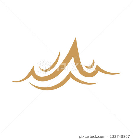 Golden wave sign balance and harmony Golden wave sign balance and harmony 132748867