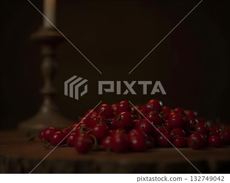 AI generated rustic cranberry harvest warm shadows 132749042