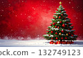 Christmas tree on a red background 132749123