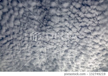 The shape of altocumulus clouds, also known as sheep clouds, spreading across the sky The shape of altocumulus clouds, also known as sheep clouds, spreading across the sky 132749219