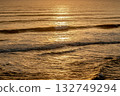 The beautiful shape of the golden ocean [with sunrise sunlight] 132749294