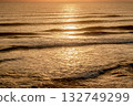 The beautiful shape of the golden ocean [with sunrise sunlight] 132749299