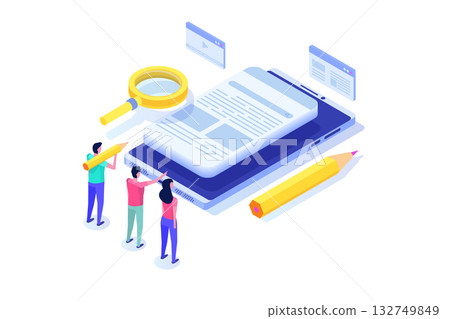 Website appearance, web design, web developing concept. Isomeric Vector illustrations for banner, website, landing page, flyer. 132749849