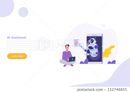 Coding bot, chat bot developed concept. Vector illustrations for banner, website, landing page, flyer. Coding bot, chat bot developed concept. Vector illustrations for banner, website, landing page, flyer. 132749855