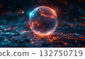 3D illustration of a luminous data globe symbolizing global AI knowledge system, cinematic lighting and high detail 132750719