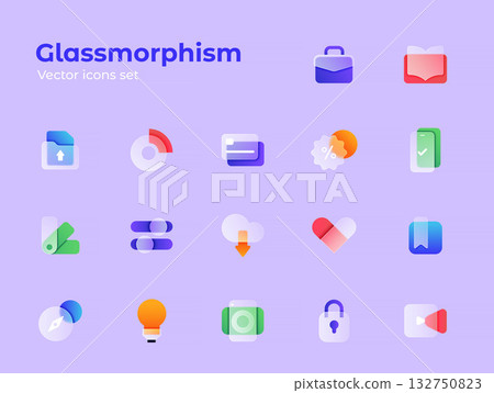 Glassmorphis icons design 2 132750823