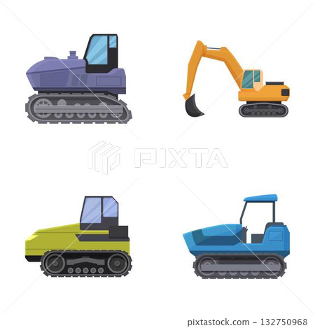 Set of construction machinery icons 132750968
