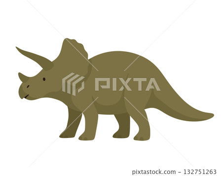 Illustration of a triceratops dinosaur Illustration of a triceratops dinosaur 132751263