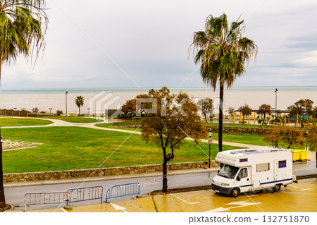 Camper on spanish coast 132751870