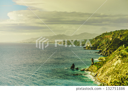 Spanish coast landscape, cliffs in Andalusia. Spanish coast landscape, cliffs in Andalusia. 132751886