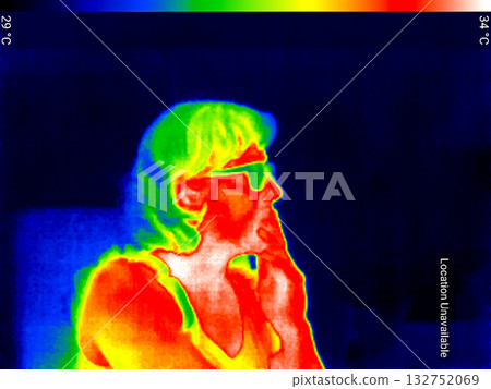 Thermographic photo of human body Thermographic photo of human body 132752069