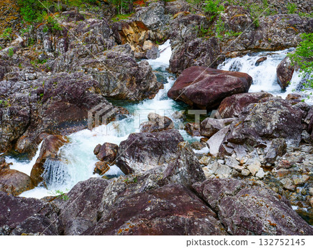 River stream in mountains, Norway. River stream in mountains, Norway. 132752145