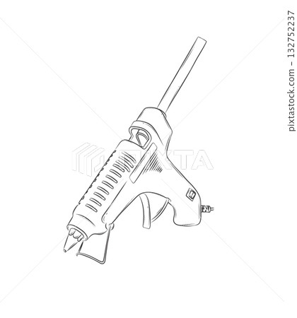 Glue gun illustration on white bg Glue gun illustration on white bg 132752237