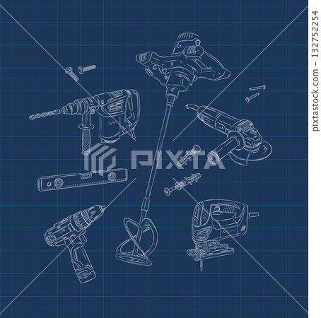 Power construction and repair tools blue 132752254