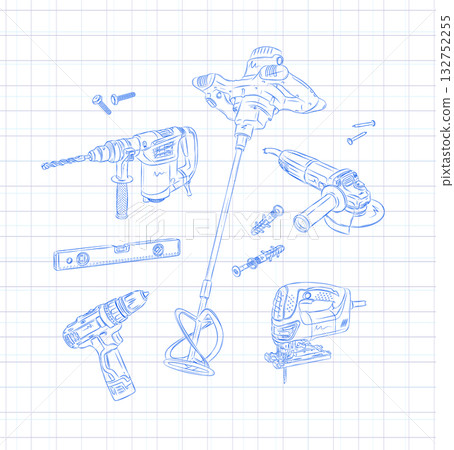 Power construction and repair tools light 132752255