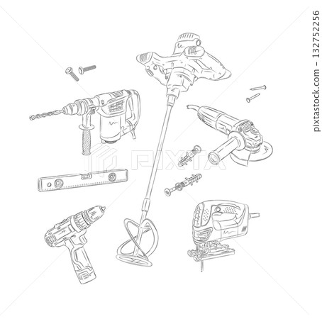 Power construction and repair tools white 132752256
