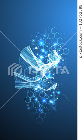 Artificial Intelligence. Technical background. Big data concept. Machine cyber mind. Artificial Intelligence. Technical background. Big data concept. Machine cyber mind. 132752399