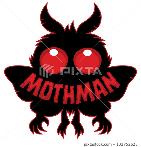 Red-Eyed Mysterious Mothman Cryptid Monster Silhouette 132752625