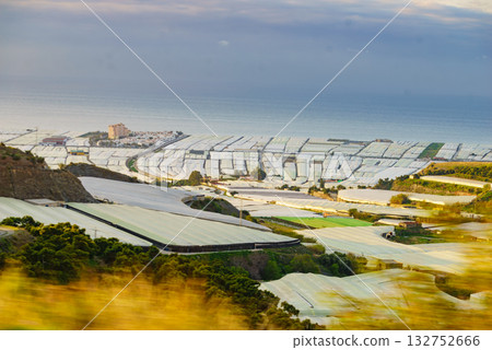 Geenhouses on spanish coast in Almeria 132752666