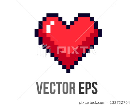 Isolated 8 bits pixel art love red heart flat icon Isolated 8 bits pixel art love red heart flat icon 132752704