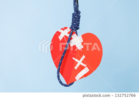 Heart on suicide rope 132752766