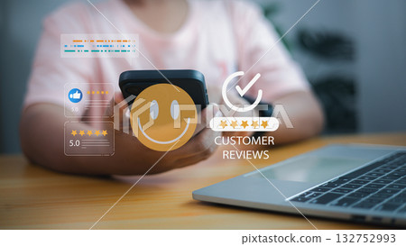 Customer Reviews and Online Rating Feedback on Mobile Phone Concept 132752993