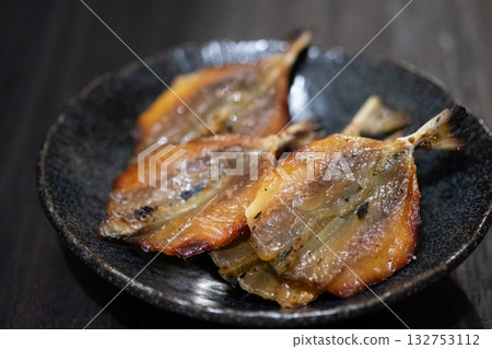 Image of dried horse mackerel in mirin as a snack (stock photo) 132753112