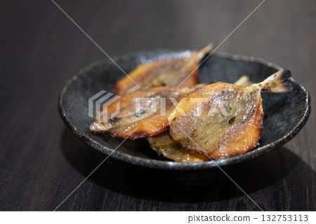Image of dried horse mackerel in mirin as a snack (stock photo) 132753113