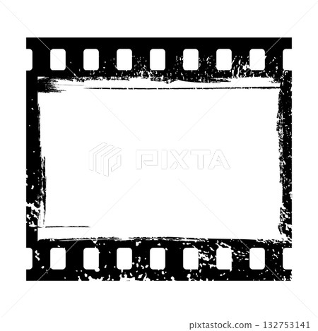 Film strip frame in grunge style. Retro cinema tape in black and white. Classic 35mm strip for photography, retro-themed designs, photo collage templates. Seamless vector illustration on transparent Film strip frame in grunge style. Retro cinema tape in black and white. Classic 35mm strip for photography, retro-themed designs, photo collage templates. Seamless vector illustration on transparent 132753141