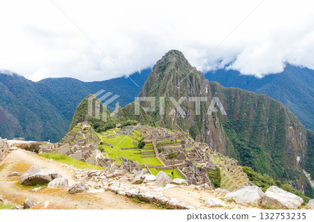 Archaeological remains of Machu Picchu located in the mountains of Cusco. Archaeological remains of Machu Picchu located in the mountains of Cusco. 132753235
