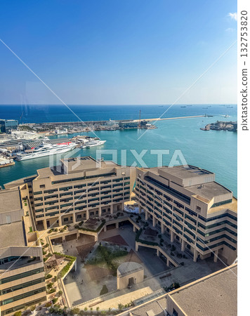 Modern Coastal Buildings and Port View from Above 132753820