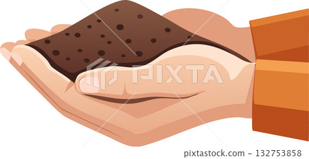Hands gently holding rich soil symbolizing growth nature and nurturing the earth with care 132753858