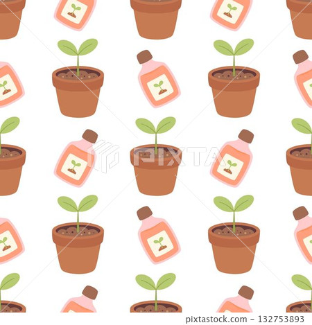 plant fertilizer seamless pattern plant fertilizer seamless pattern 132753893