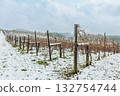 Furano vineyards: Snowy scenery at the beginning of winter (Kami-Furano, Hokkaido) 132754744