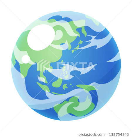 可愛的變形地球插圖_行星 132754843