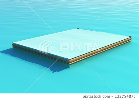 Open paperback and book mockup on blue background, illustration for presentation or design Open paperback and book mockup on blue background, illustration for presentation or design 132754875