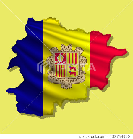 Vector flag Andorra in the form of a map Vector flag Andorra in the form of a map 132754990