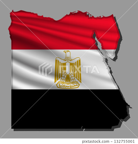 Vector flag Egypt in the form of a map 132755001