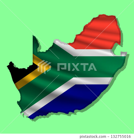 Vector flag South Africa in the form of a map Vector flag South Africa in the form of a map 132755016