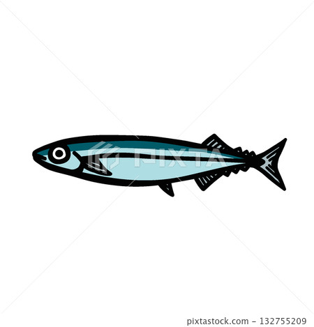 一個簡單的秋刀魚的插圖 一個簡單的秋刀魚的插圖 132755209