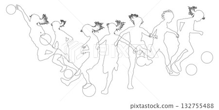 Soccer Football Players Silhouettes 132755488