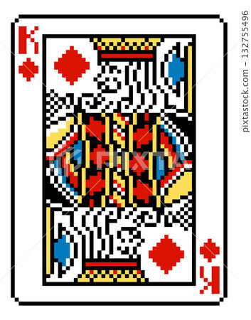 Pixel Art King of Diamonds Playing Card Design Pixel Art King of Diamonds Playing Card Design 132755496