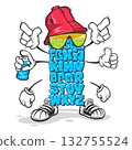 Graffiti bubble alphabet with caps and hand gestures fun urban cartoon font 132755524