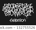 Urban graffiti marker font with drips, street art tag alphabet and dynamic splatter set 132755526