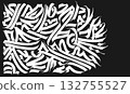Abstract hand drawn brush line concept, ornamental design composition, Background Template 132755527