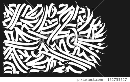 Abstract hand drawn brush line concept, ornamental design composition, Background Template 132755527