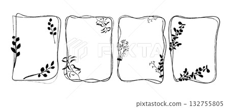 Elegant a4 paper designs with botanical elements for stationery Elegant a4 paper designs with botanical elements for stationery 132755805